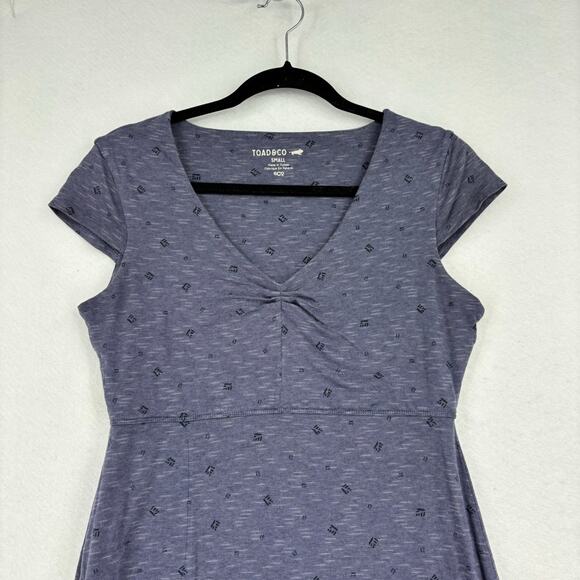 Toad & Co Rosemarie Athletic Dress A Line Cap Sleeve Gorpcore Blue Gray Size S - Picture 2 of 10